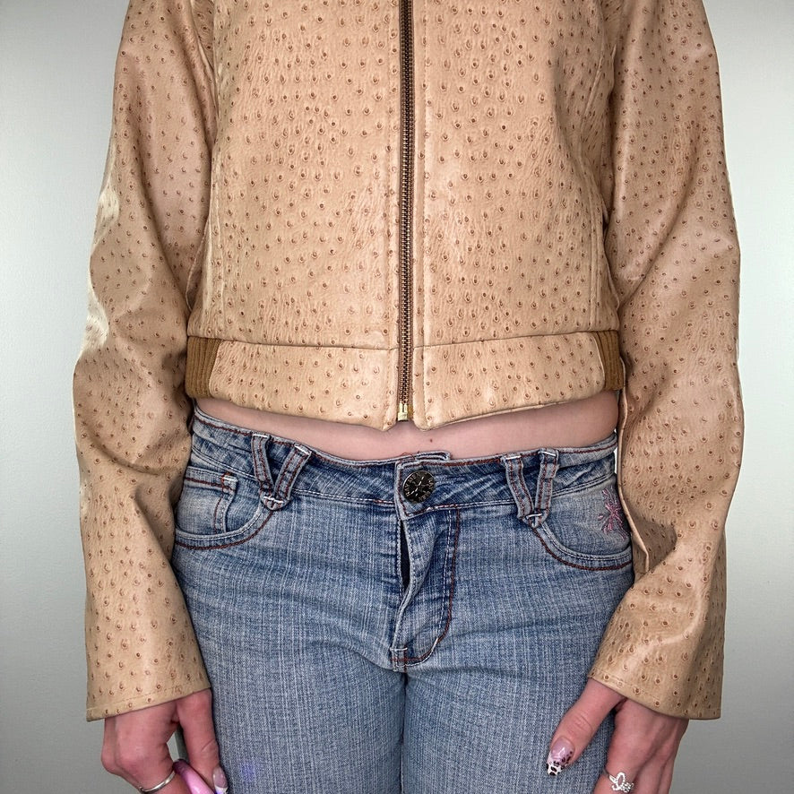 Y2K Morgan De Toi faux leather spotty zip up jacket