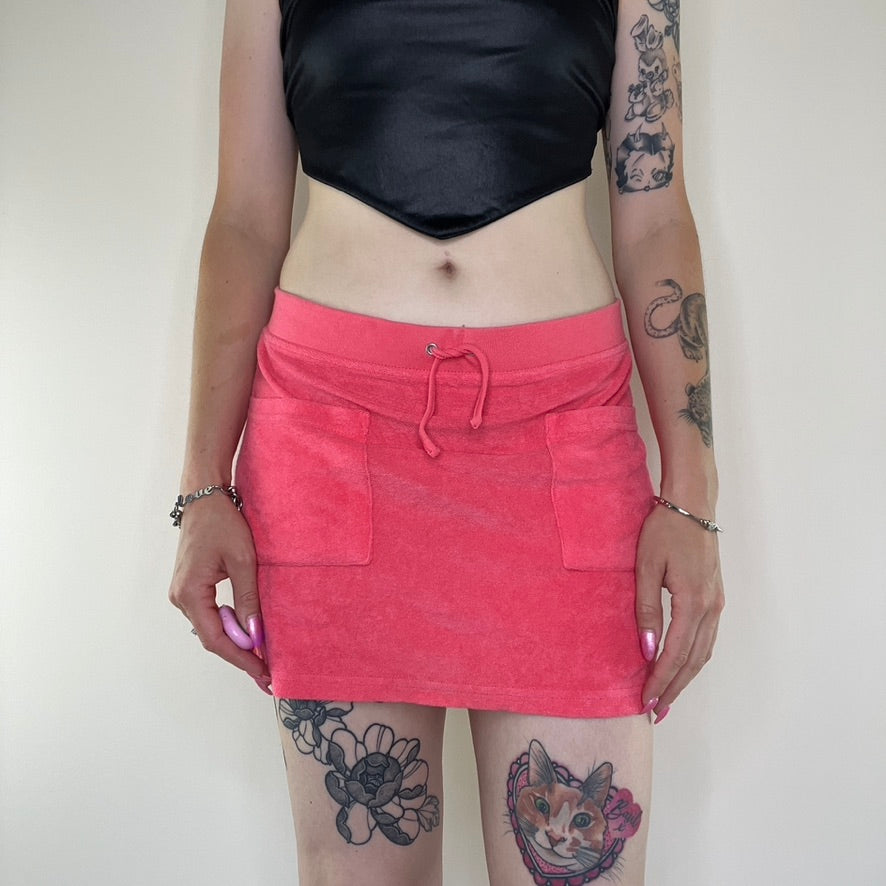 Y2K towelling mini skirt