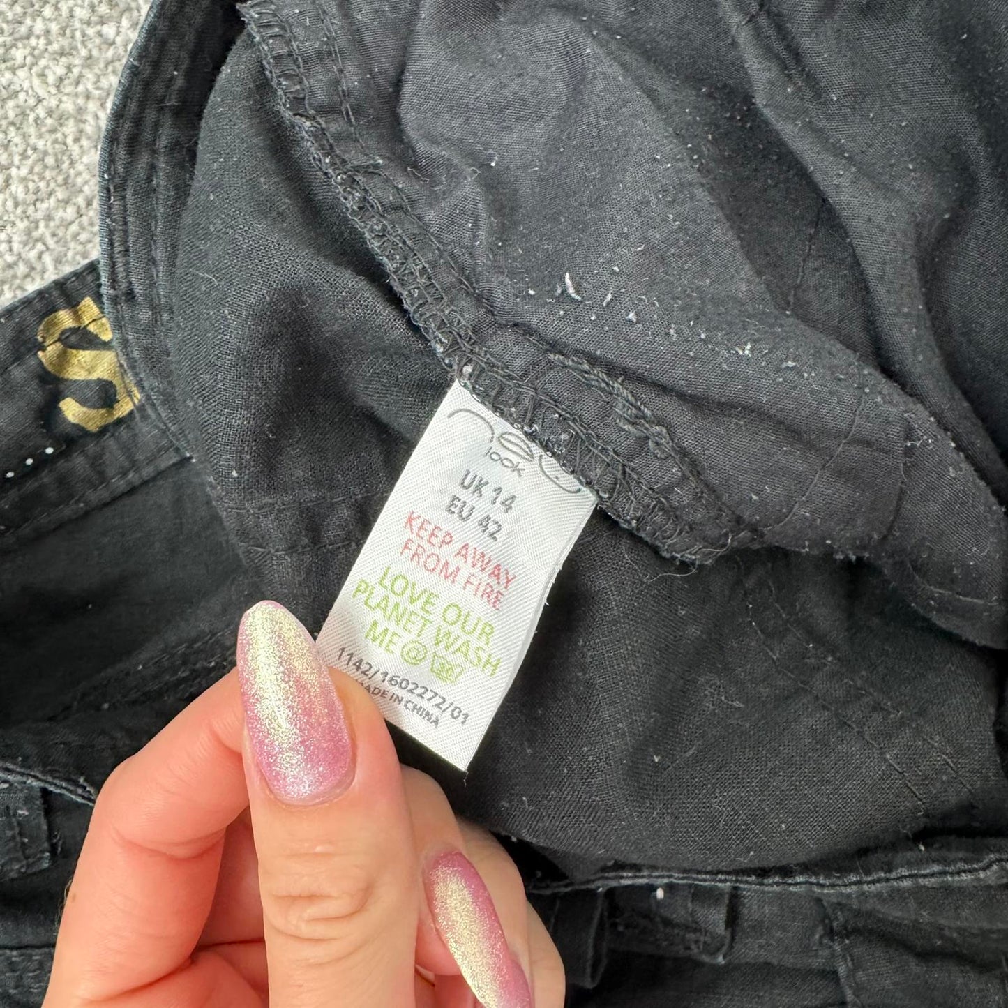 Y2K vintage linen mix low rise cargo pants baggy trousers black drawstring flare