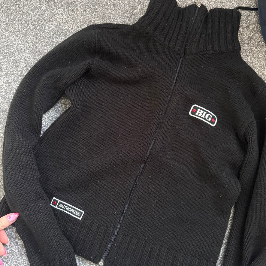 Y2K vintage knit zip up jumper