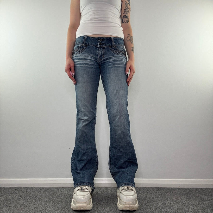 Y2K vintage Jane Norman low rise bootcut faded denim jeans