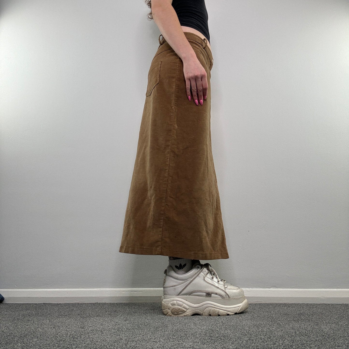 Y2K corduroy maxi skirt