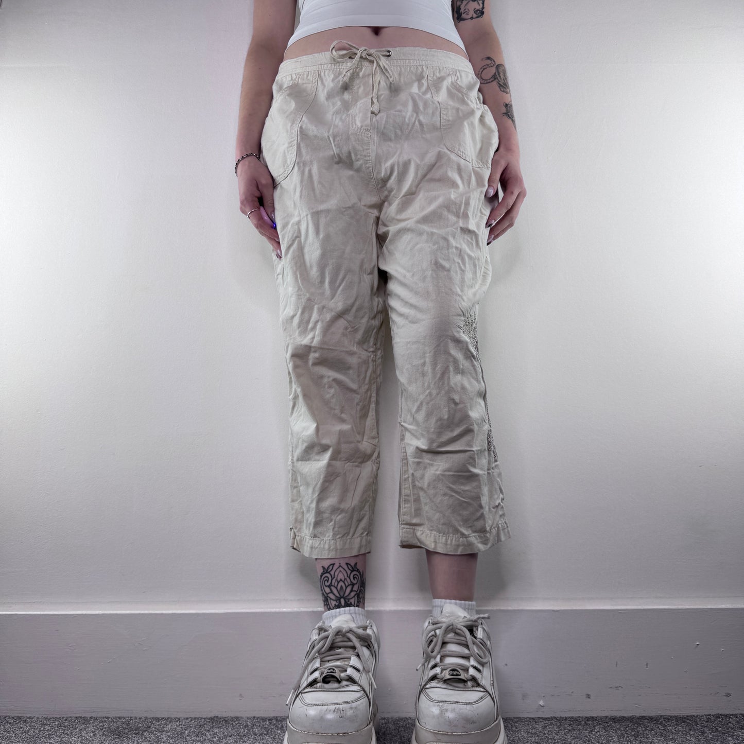 Y2K vintage lightweight cropped trousers