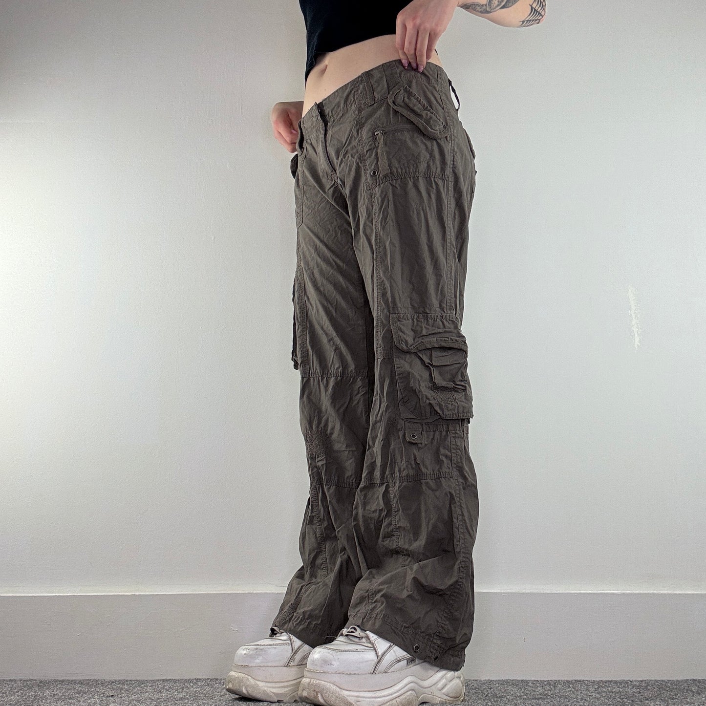 Y2K vintage low rise cargo baggy trousers pockets