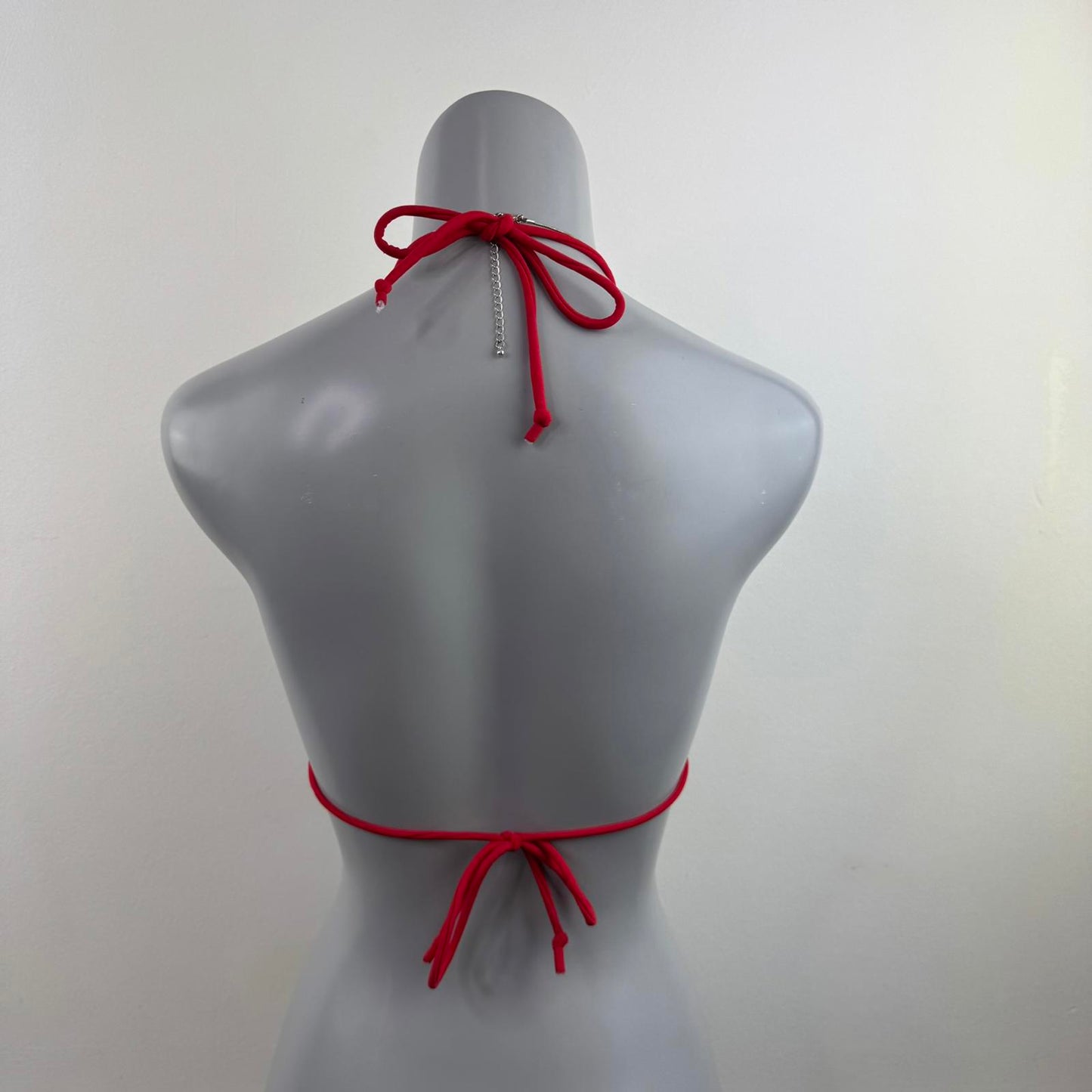 Y2K vintage polka dot spotty halter neck bikini top swimwear beaded padded bust
