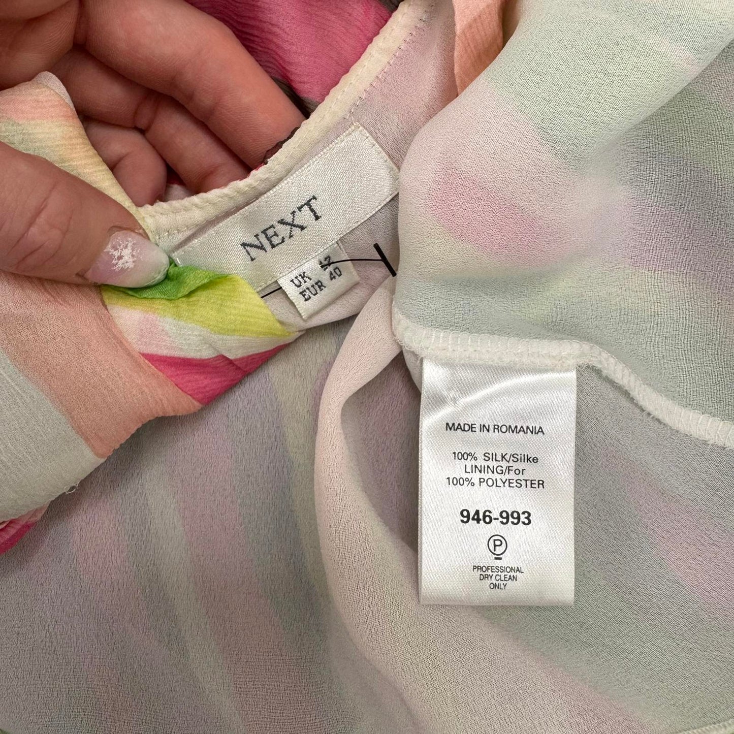 Y2K vintage 100% silk blouse bow asymmetrical bow fairy stripe pattern multi