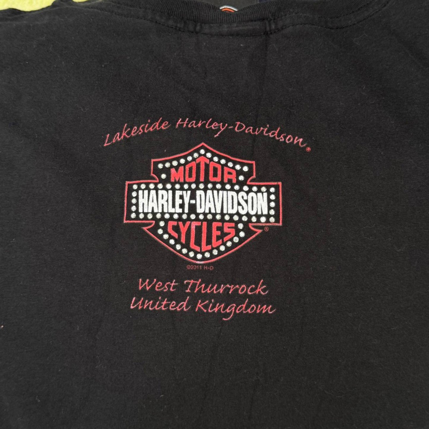 2011 Harley Davidson USA rhinestone t shirt graphic print number one 1 top