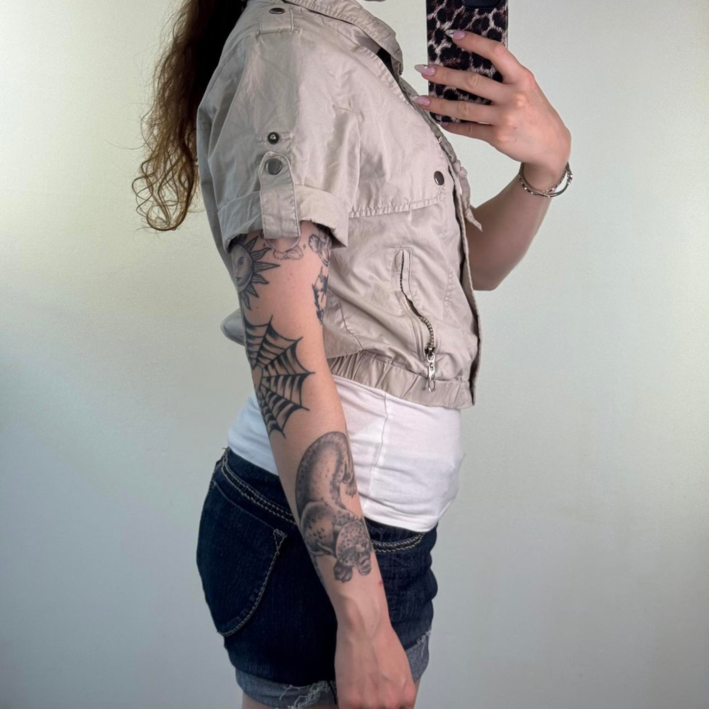 Y2K vintage short sleeve zip up jacket utility lightweight archive subversive