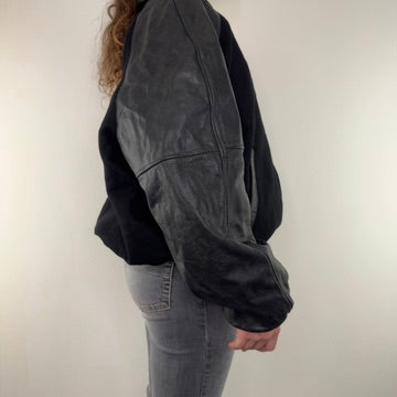 Vintage 90s Holsten Pills wool leather jacket varsity oversized bomber boxy rare