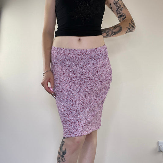 Y2K ditsy floral midi skirt