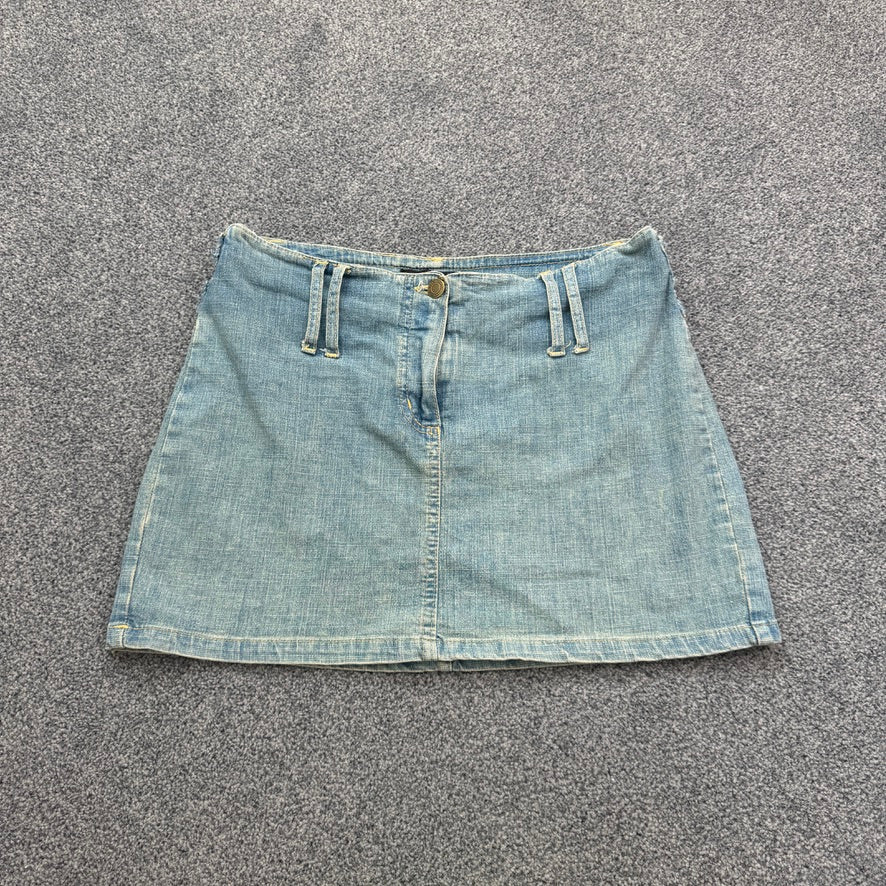 Y2K vintage Jane Norman faded denim mid rise mini skirt