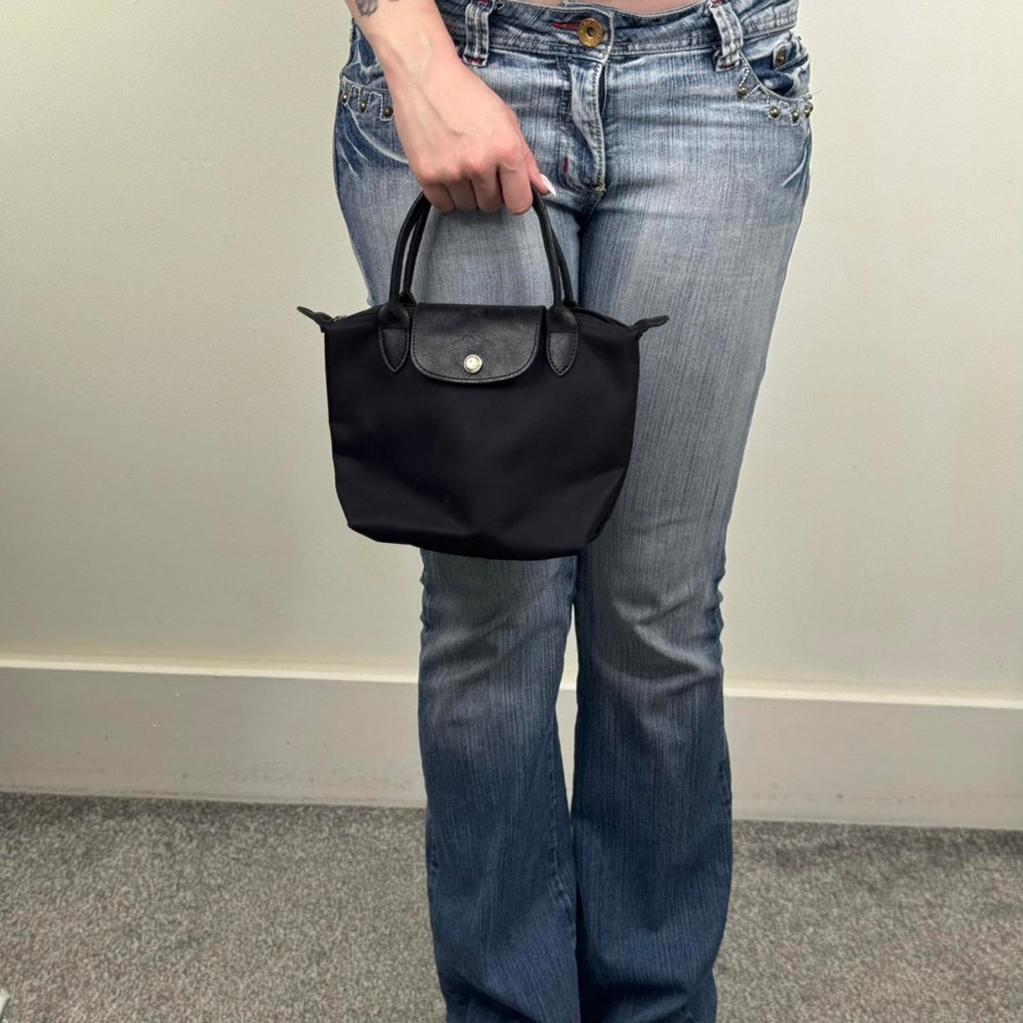 Longchamp Le Pliage bag small mini black