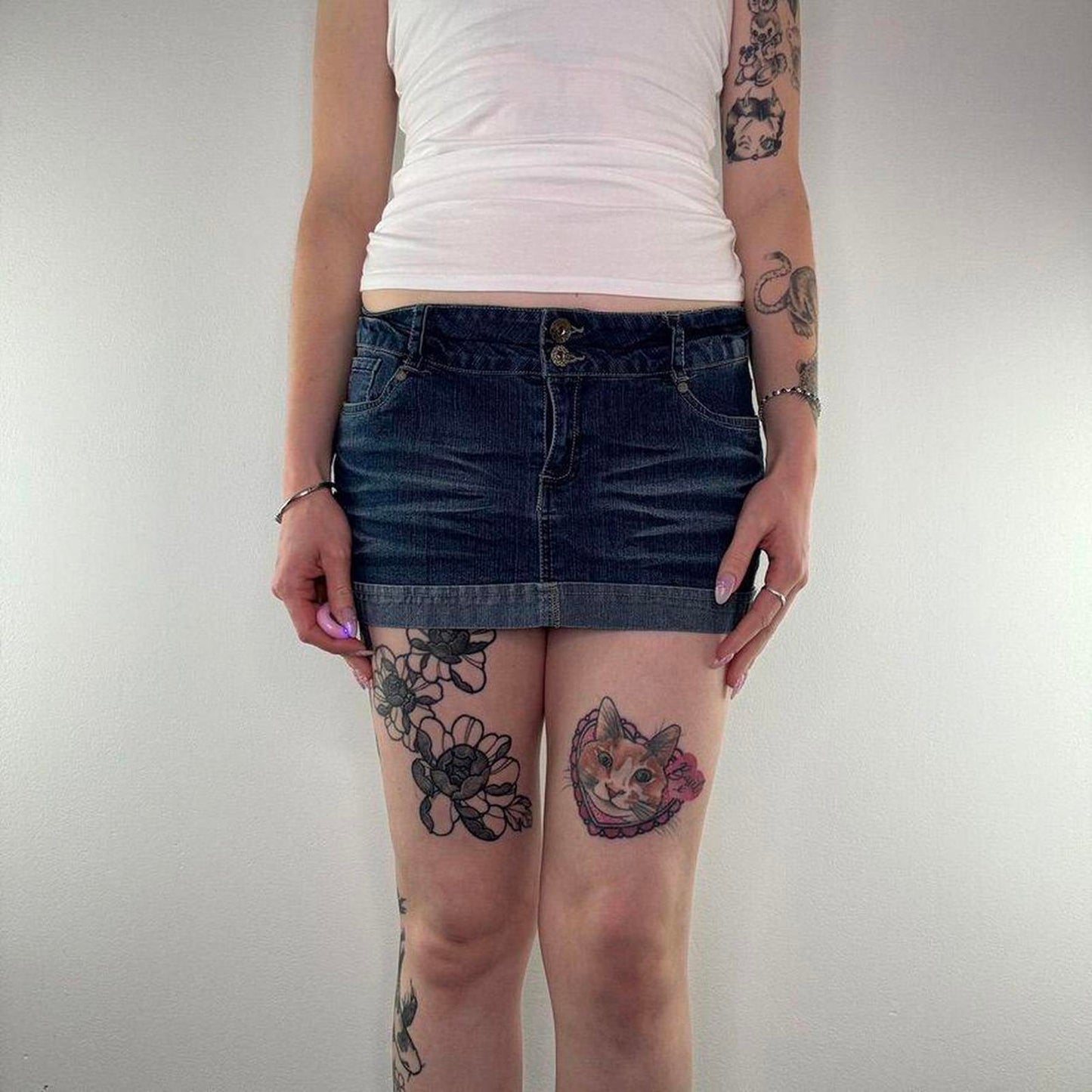 Y2K vintage micro low rise denim faded stretchy mini skirt