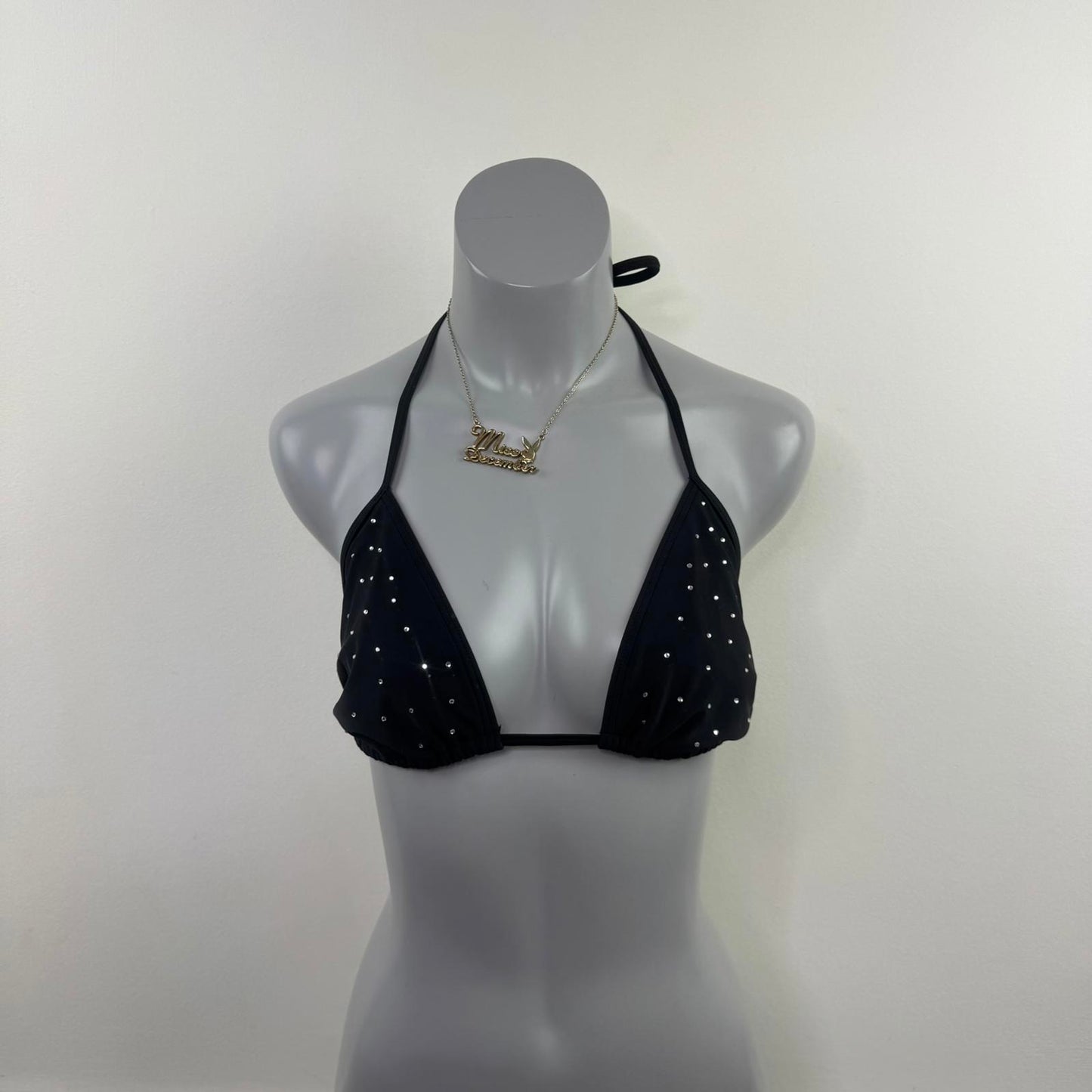 Y2K vintage rhinestone halterneck bikini top