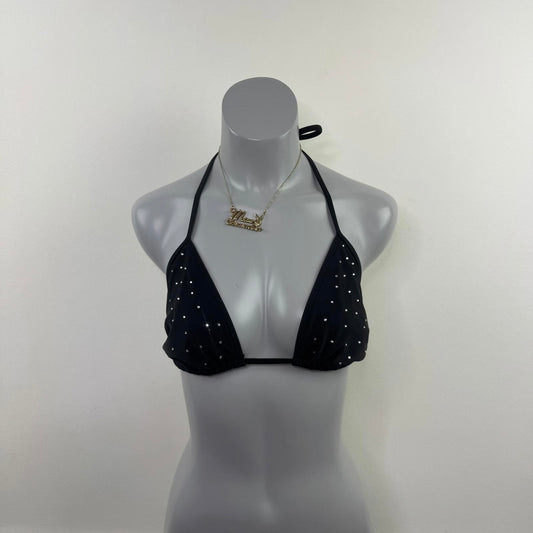 Y2K vintage rhinestone halterneck bikini top