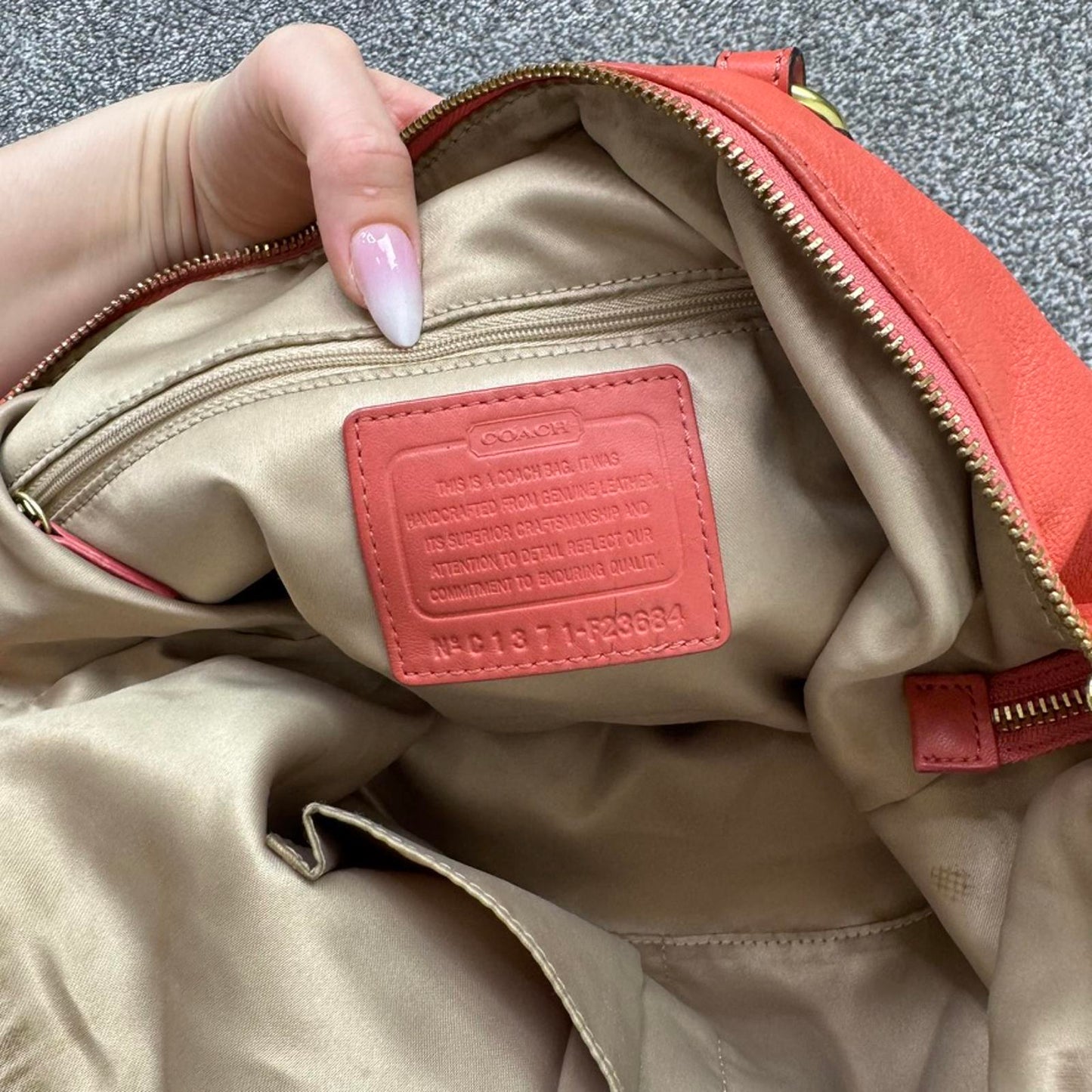 Vintage Coach Ashley Leather Convertible Shoulder Bag Satchel F23684 large