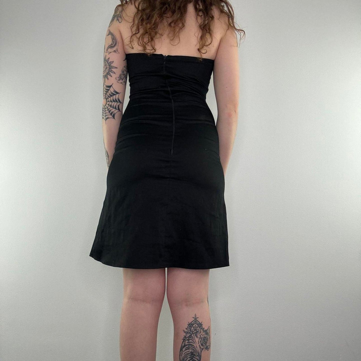 Y2K vintage floral sequin strapless midi dress embroidered a line fitted