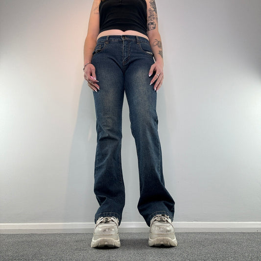 Y2K faded denim bootcut jeans