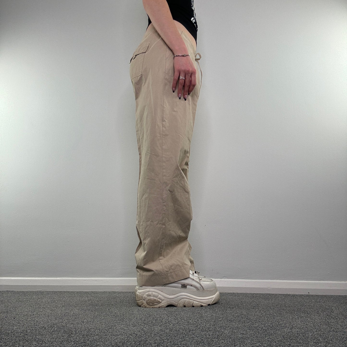 Y2K embroidery baggy cargo trousers