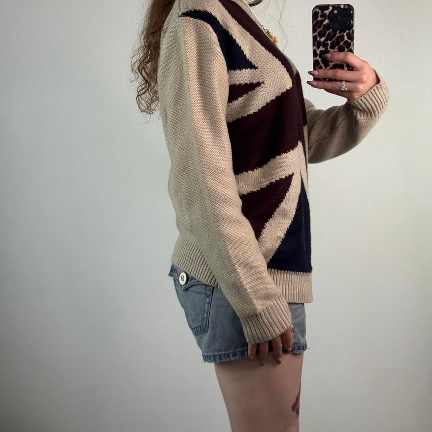 Y2K vintage Union Jack pullover jumper knit knitted flag unisex