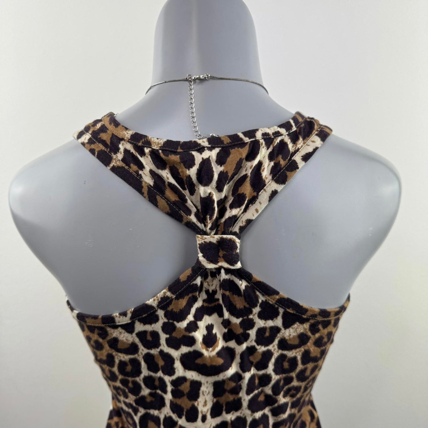 Y2K vintage leopard print sequin tank top racerback v neck sporty