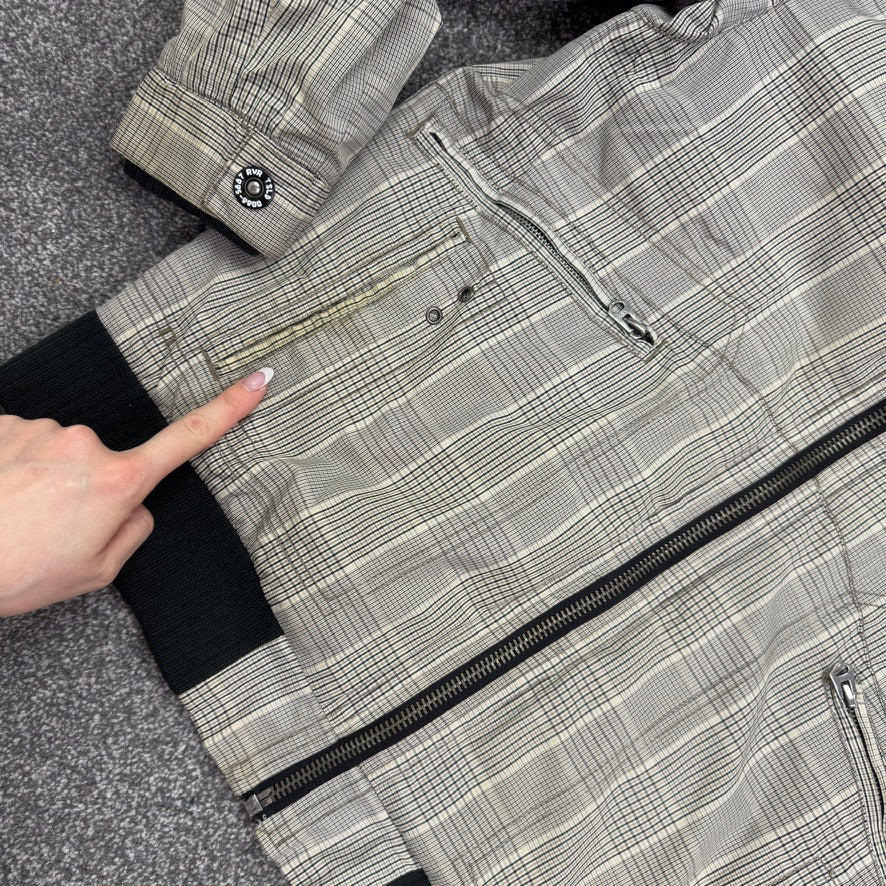 Y2K vintage tartan lightweight zip up jacket