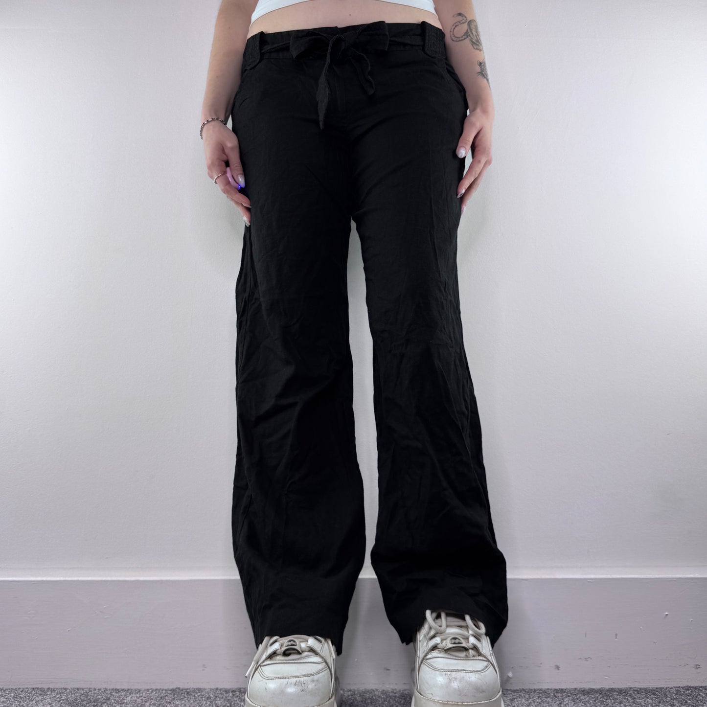 Y2K vintage lightweight linen baggy trousers