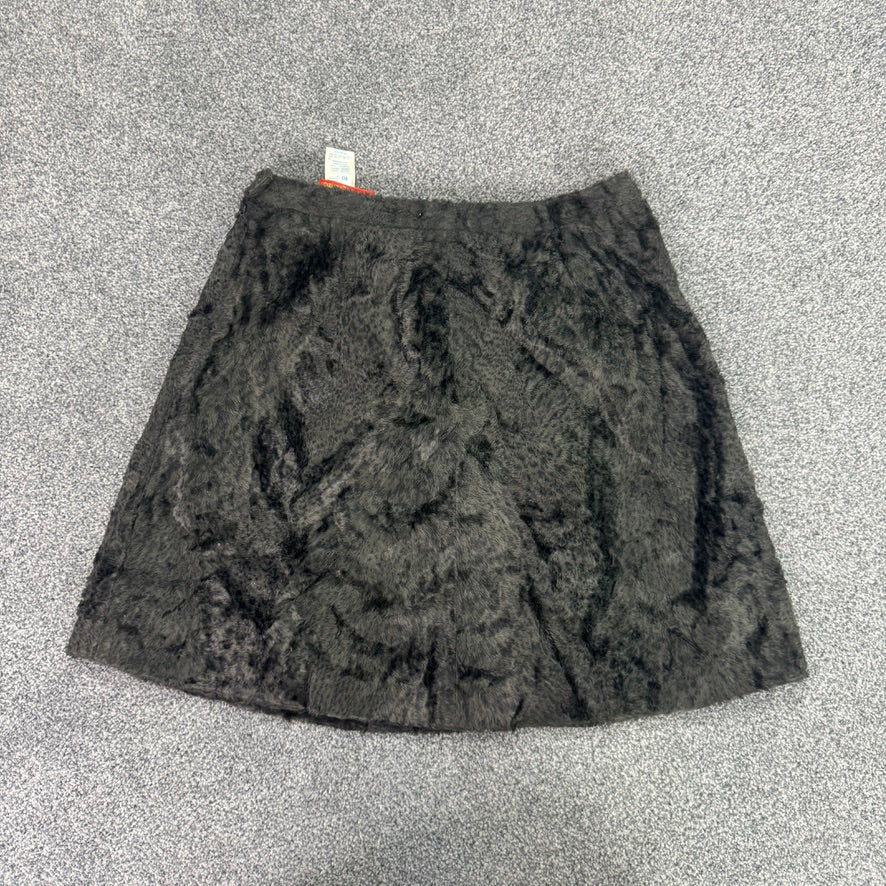 Vintage 90s Kenzo jungle faux fur circle mini skirt