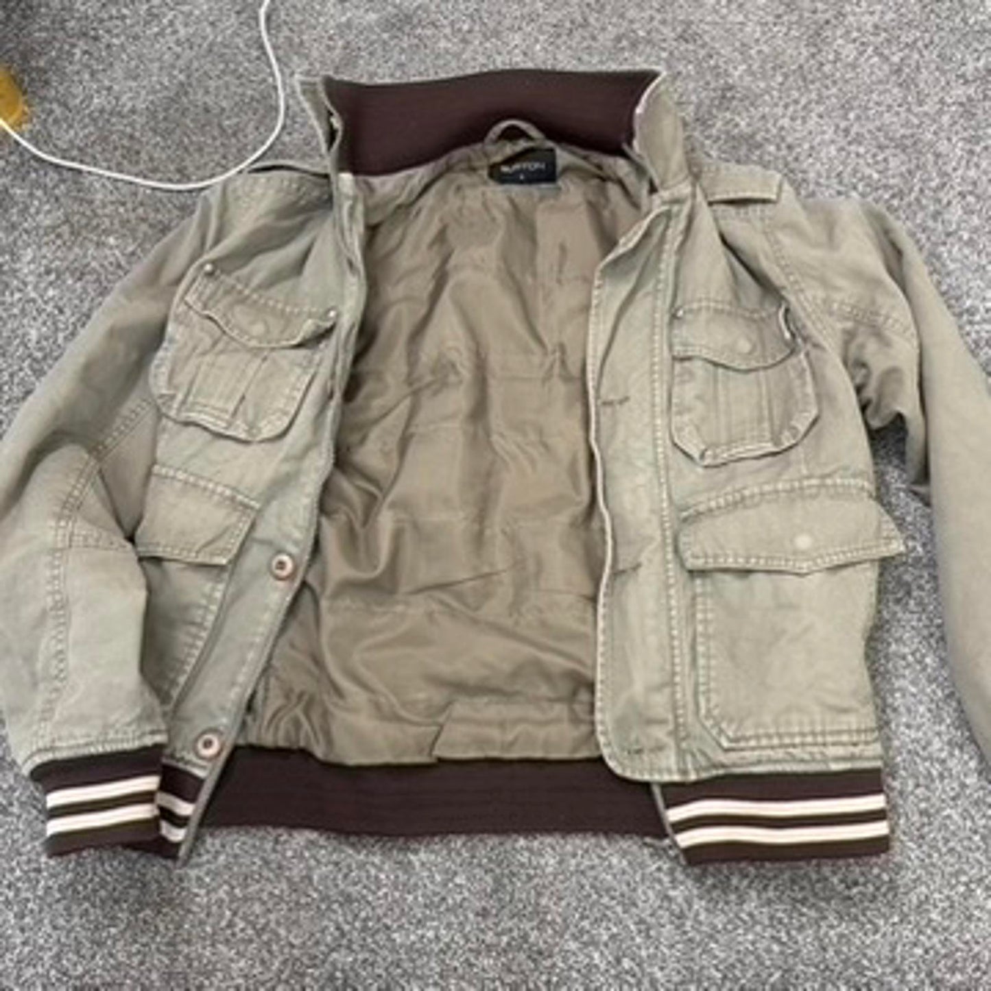 Y2K vintage denim zip button up bomber jacket stripe knit high neck unisex cargo