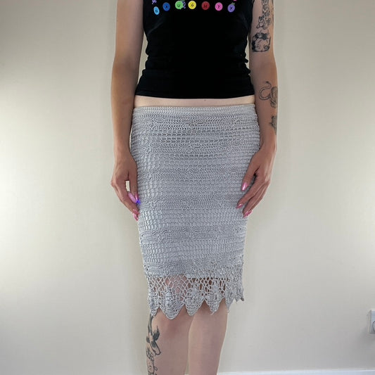 Y2K crochet midi skirt