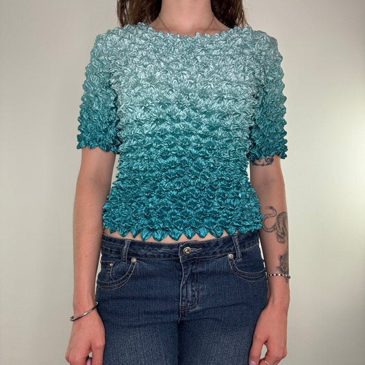 Y2K vintage popcorn ombre top