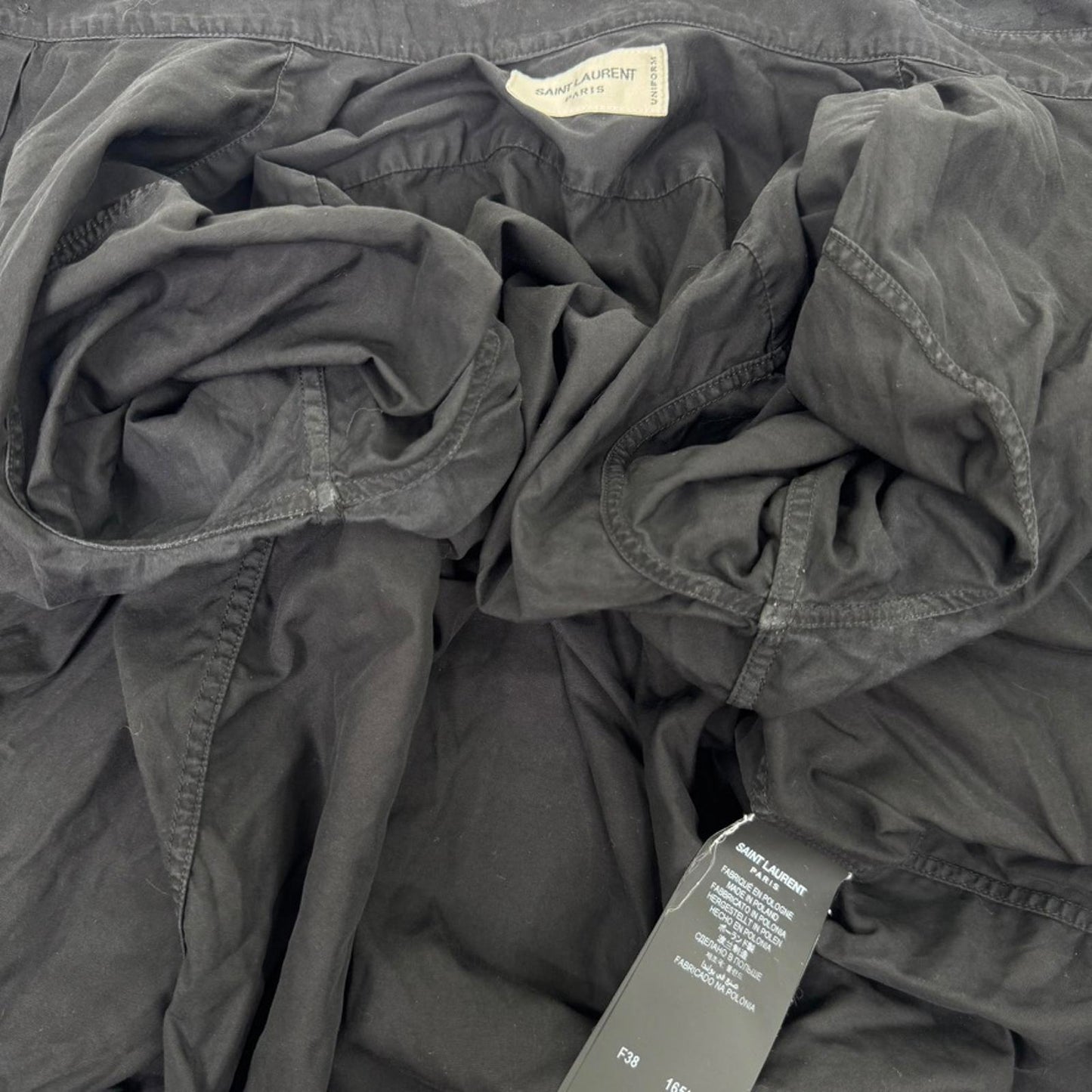 Saint Laurent uniform shirt long sleeve button up black tailored 100% cotton