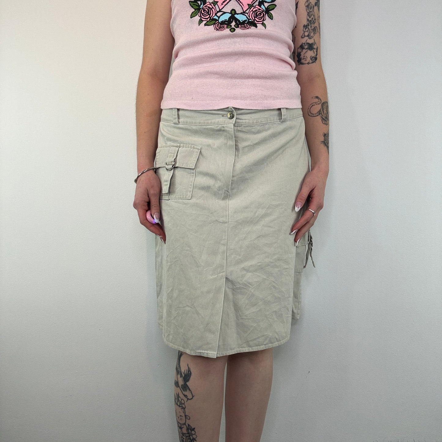 Y2K cargo midi skirt