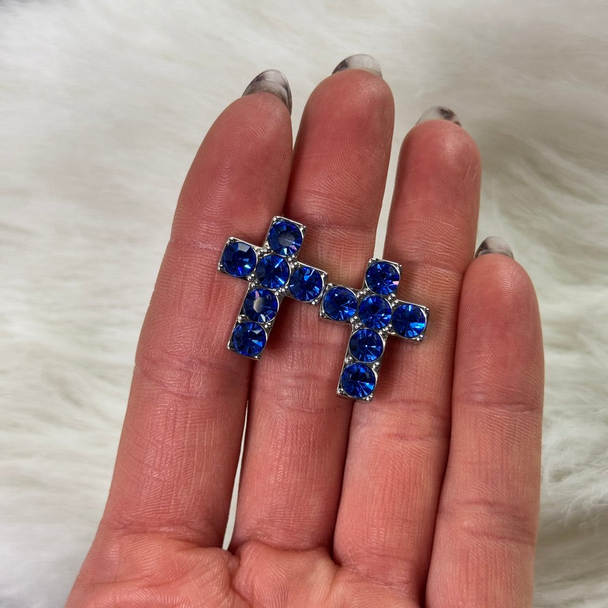 Y2K vintage rhinestone cross cufflinks