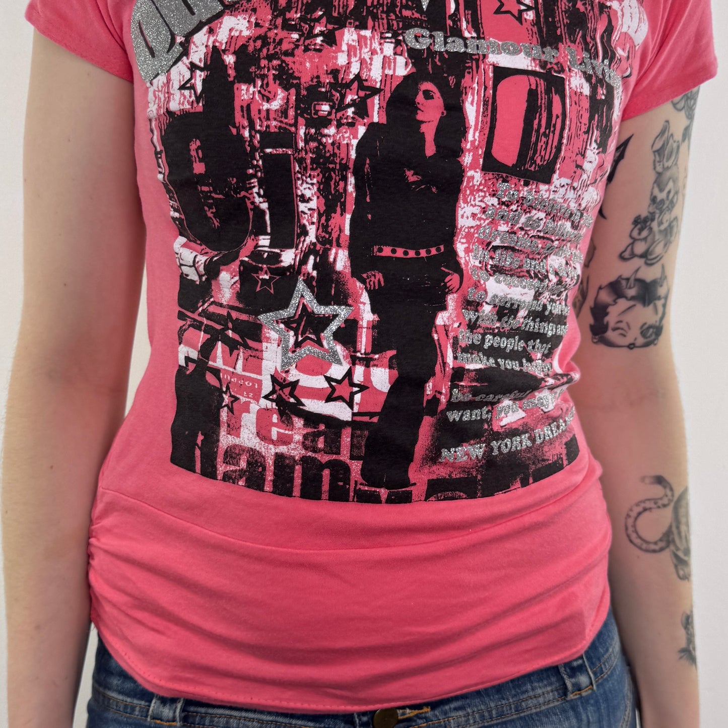 Y2K vintage graphic print fitted top