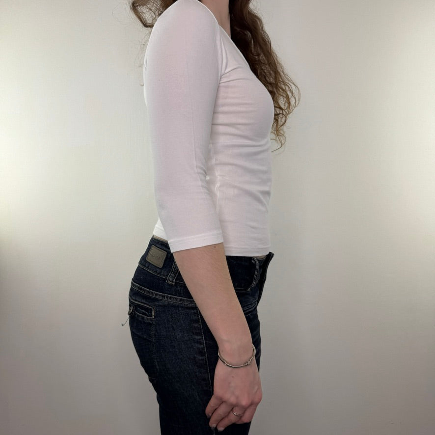 Y2K vintage Pringle 3/4 length sleeve top