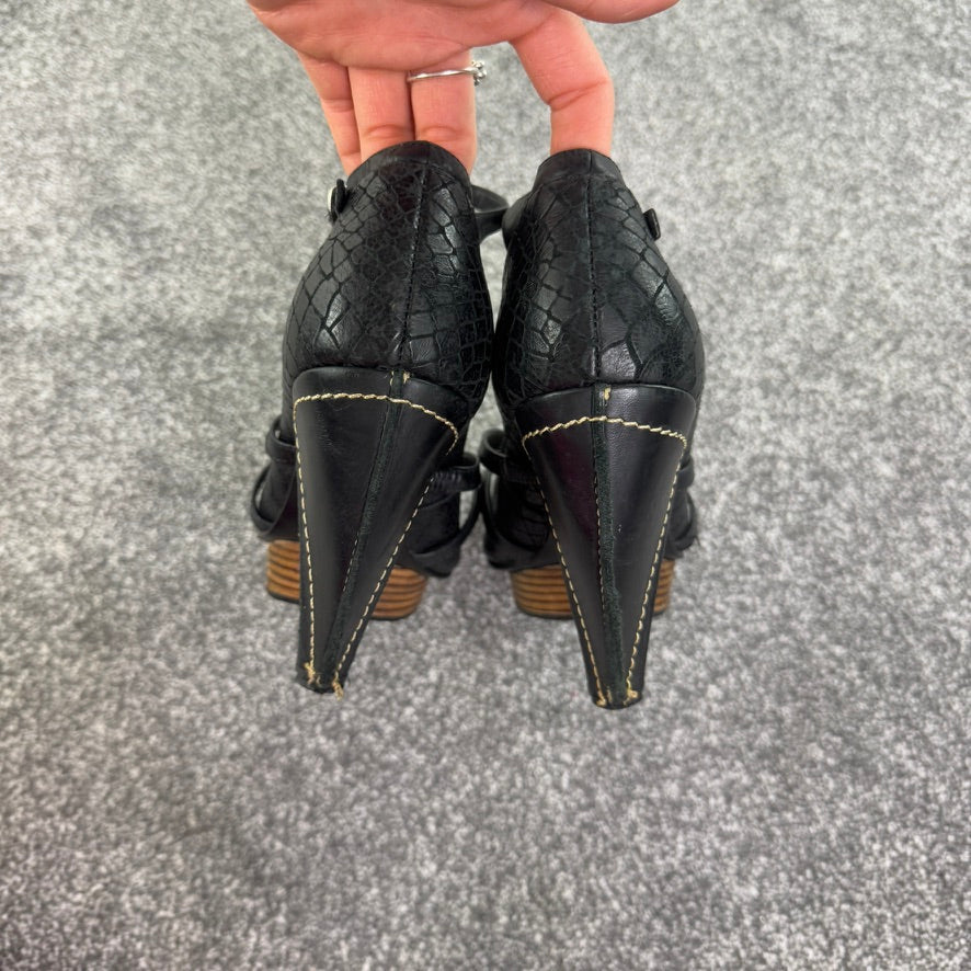 Y2K vintage archive leather platform high heels