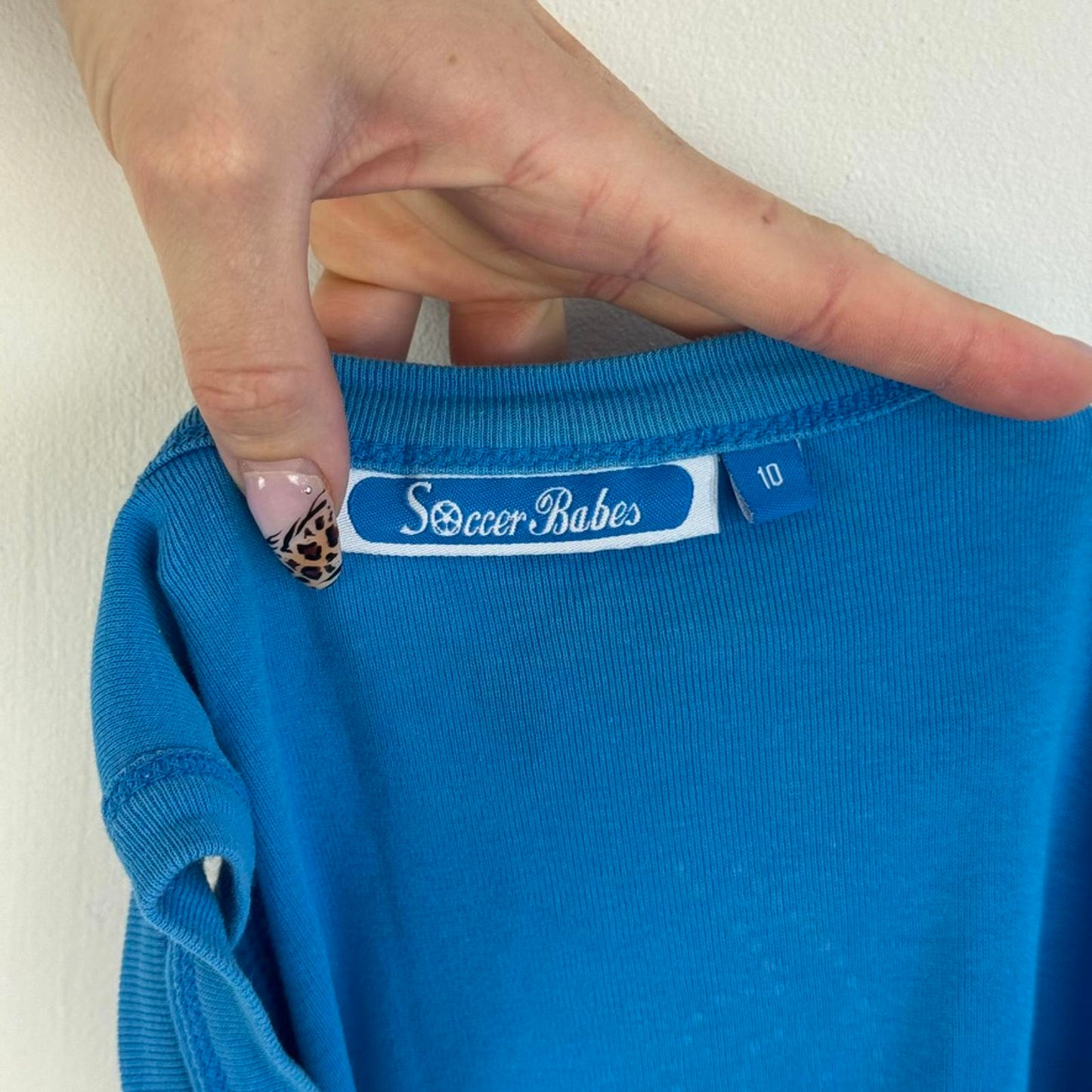 Y2K vintage rhinestone Italia Italy tank top rhinestone blue spell out