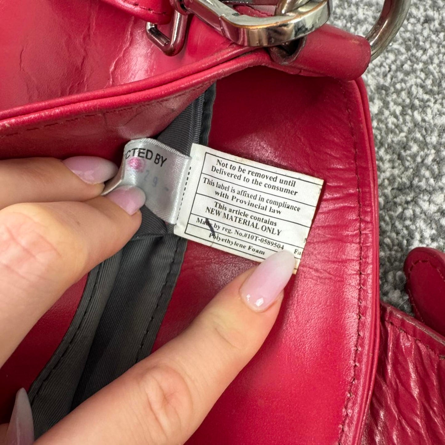 Y2K vintage faux leather pink  large handbag tote crossbody strap