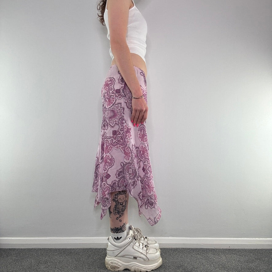 Y2K fairy floaty paisley summer maxi skirt