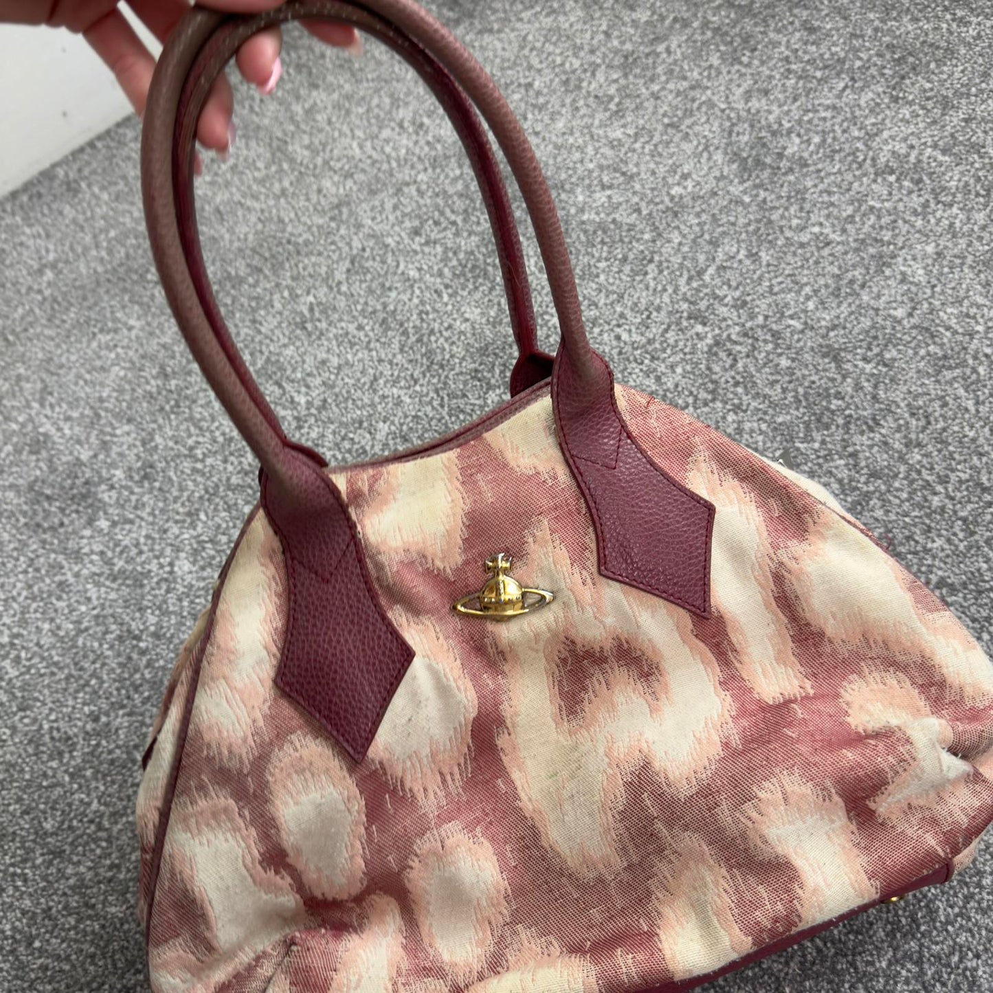 Vintage Vivienne Westwood Yasmine bowling handbag St Tropez cloth leopard print