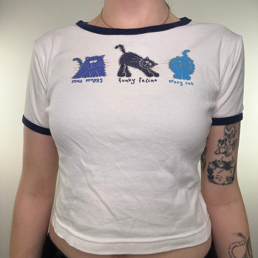 Y2K vintage Tammy crop top cats graphic