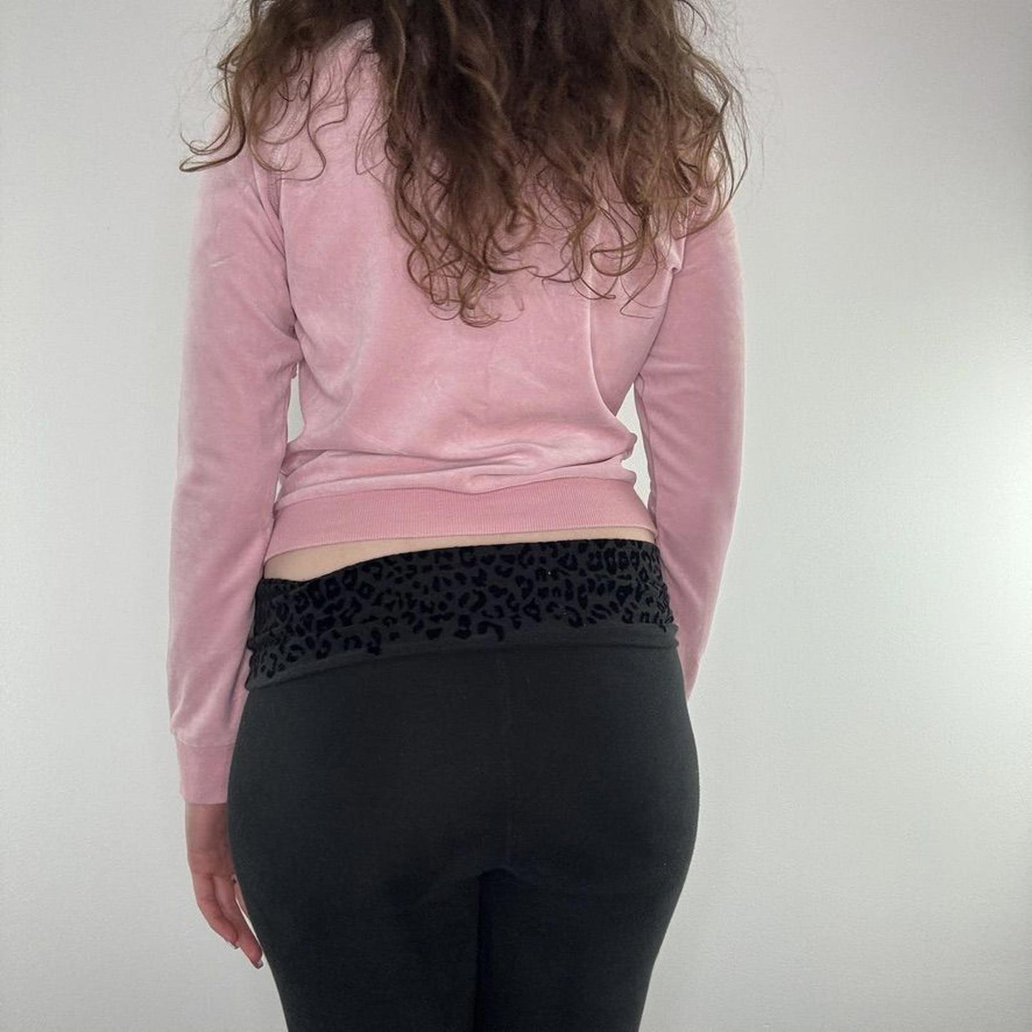 Y2K vintage velour lace up long sleeve top