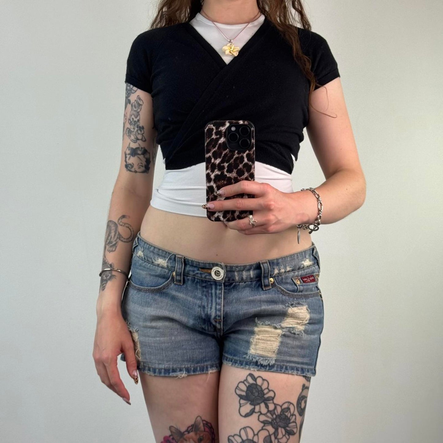 Y2K vintage cropped fine knit wrap around bow top cardigan v neck short sleeve