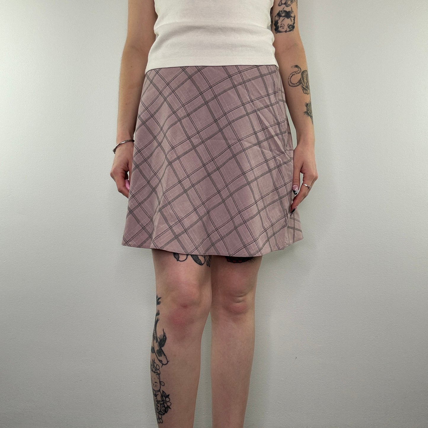 Y2K circle tartan mini skirt