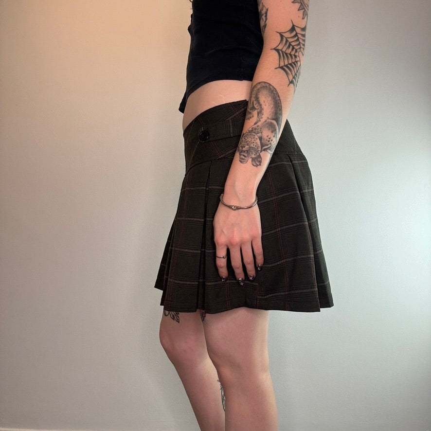 Y2K tartan pleated mini skirt