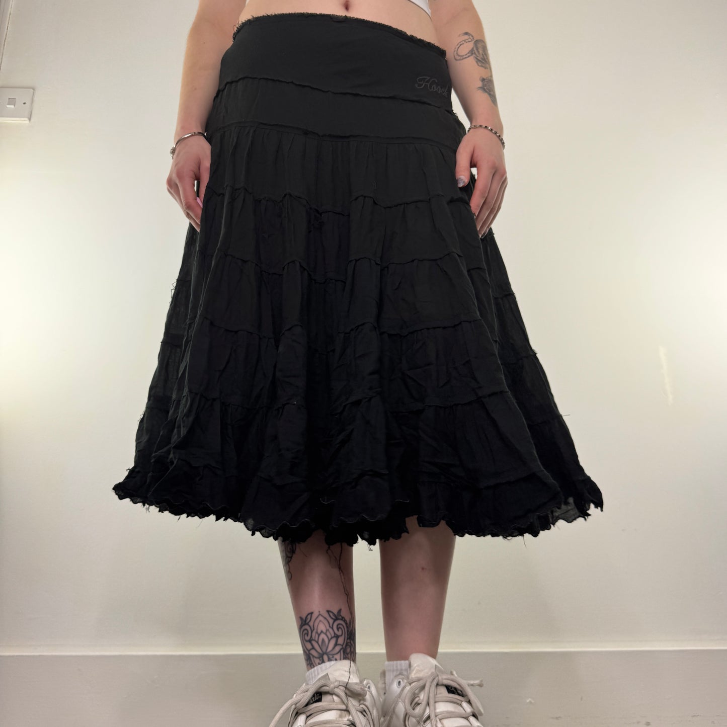 Y2K vintage Hooch tiered midi skirt