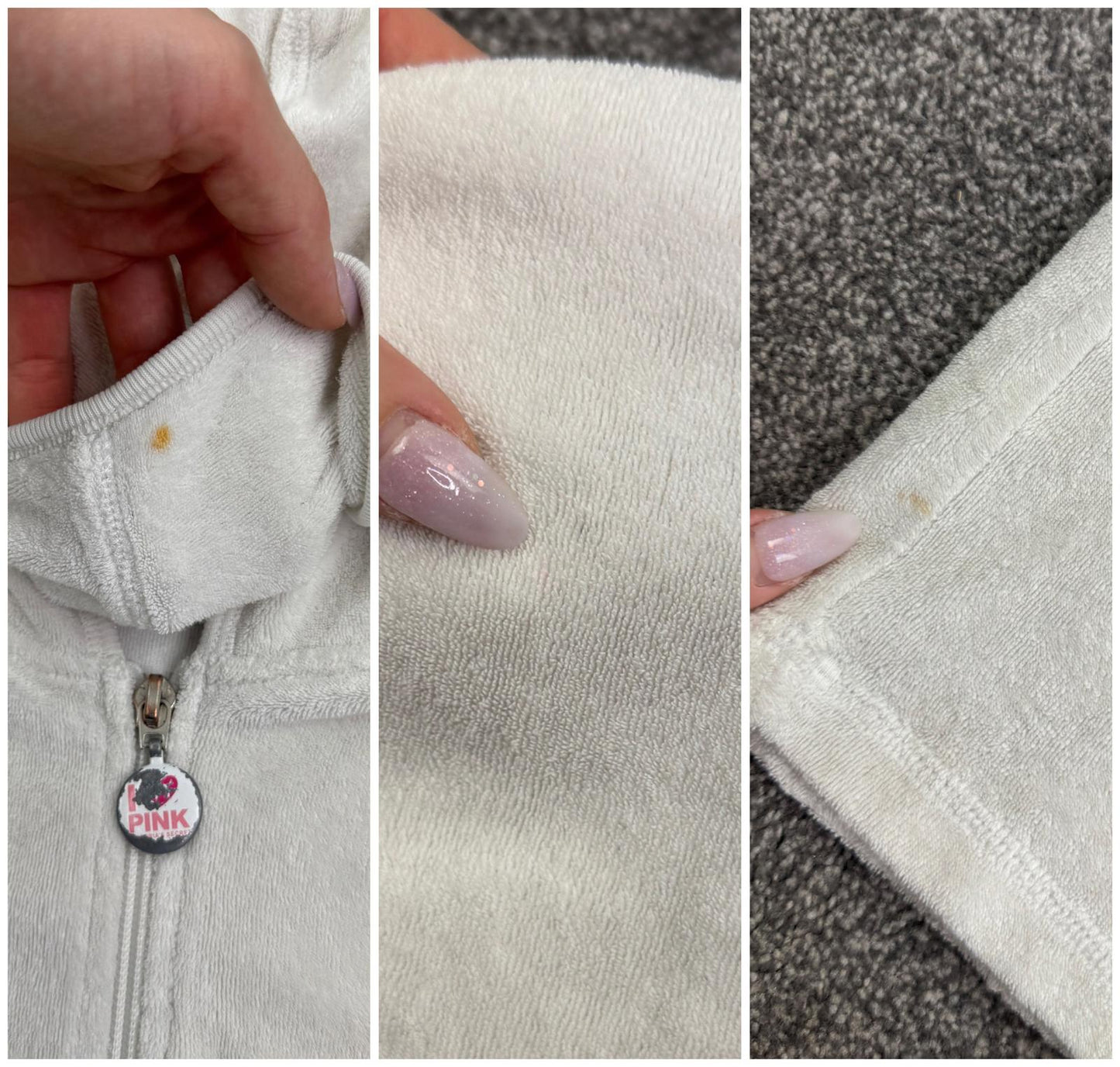 Y2K vintage Victoria’s Secret PINK towelling zip up hoodie flare sleeve