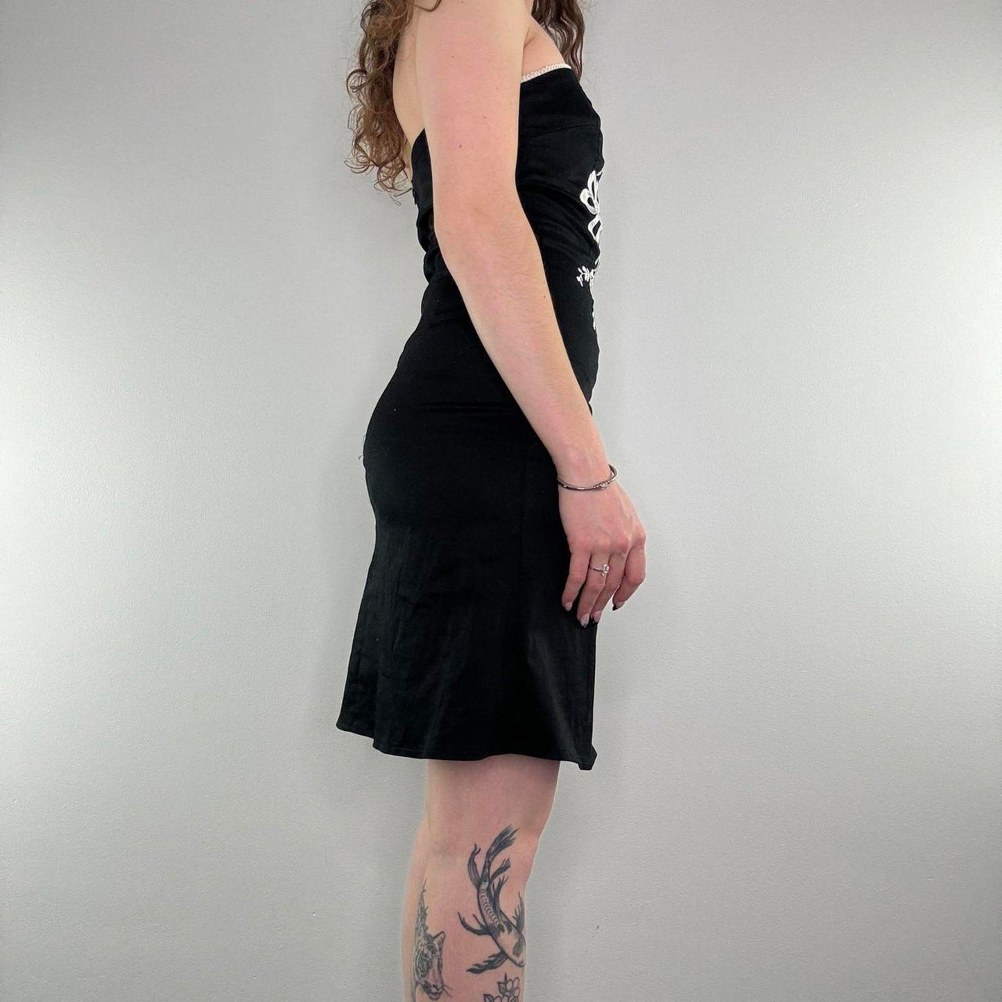 Y2K vintage floral sequin strapless midi dress embroidered a line fitted