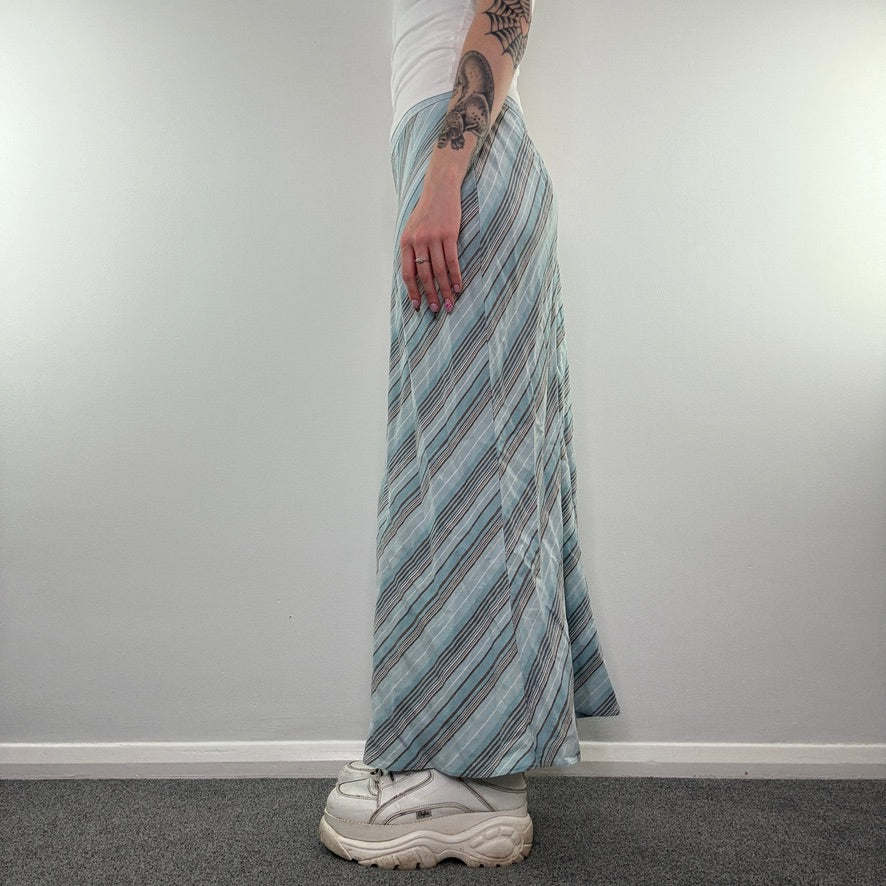 Y2K vintage striped maxi skirt